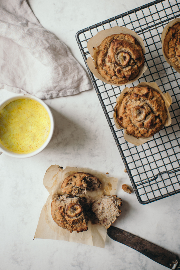 Muffins de Sarrasin, Banane & Gingembre