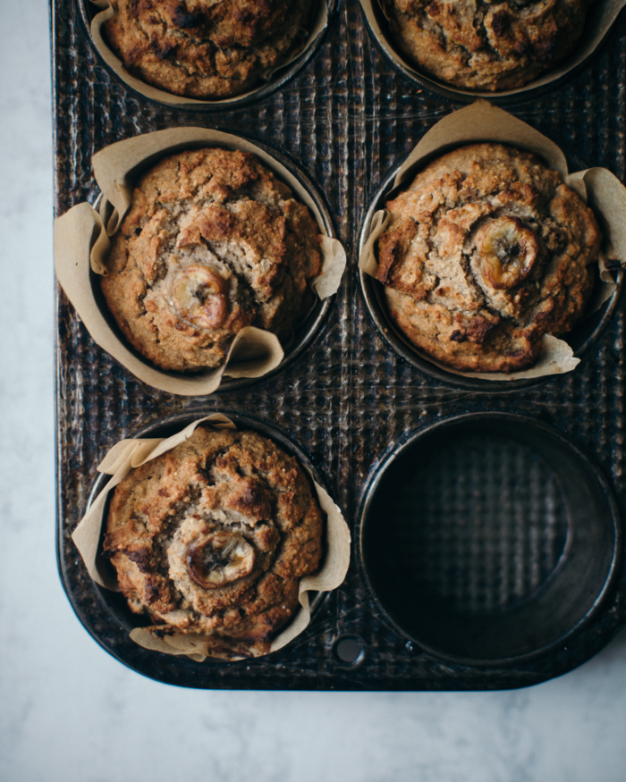 Muffins de Sarrasin, Banane & Gingembre