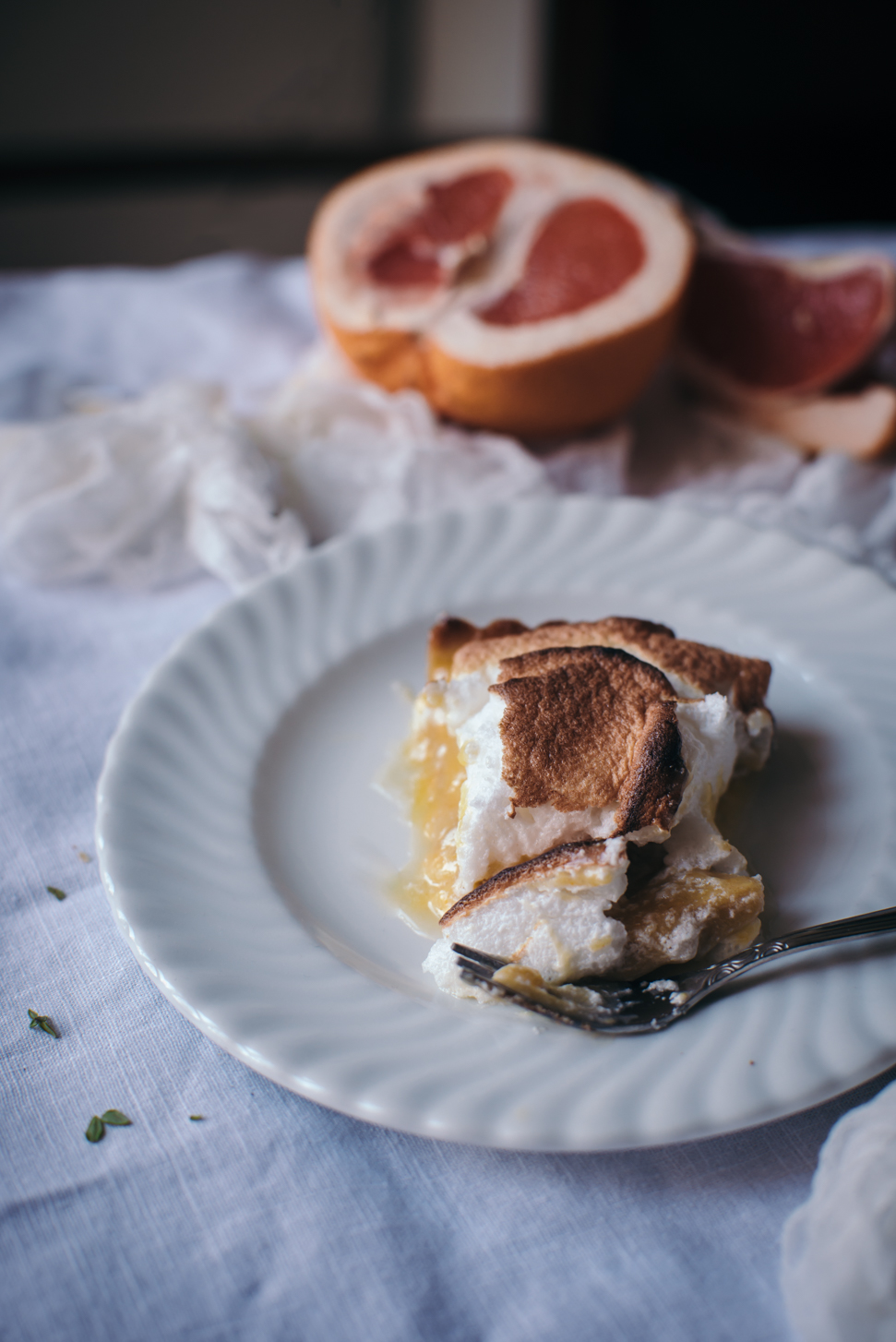 Thyme Grapefruit Meringue Pie