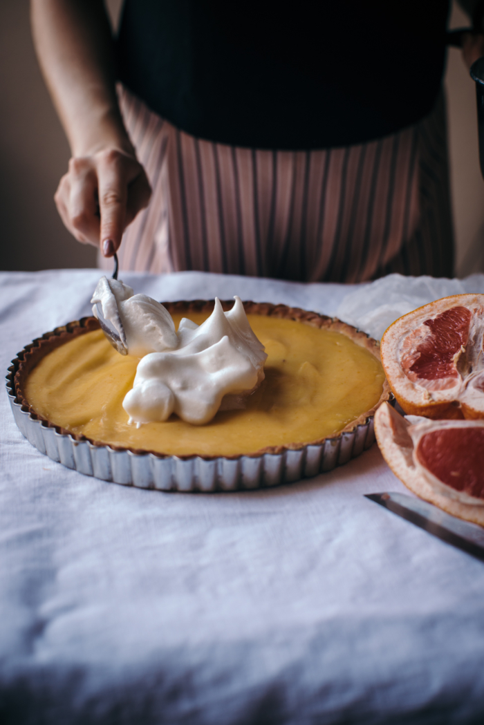 Thyme Grapefruit Meringue Pie