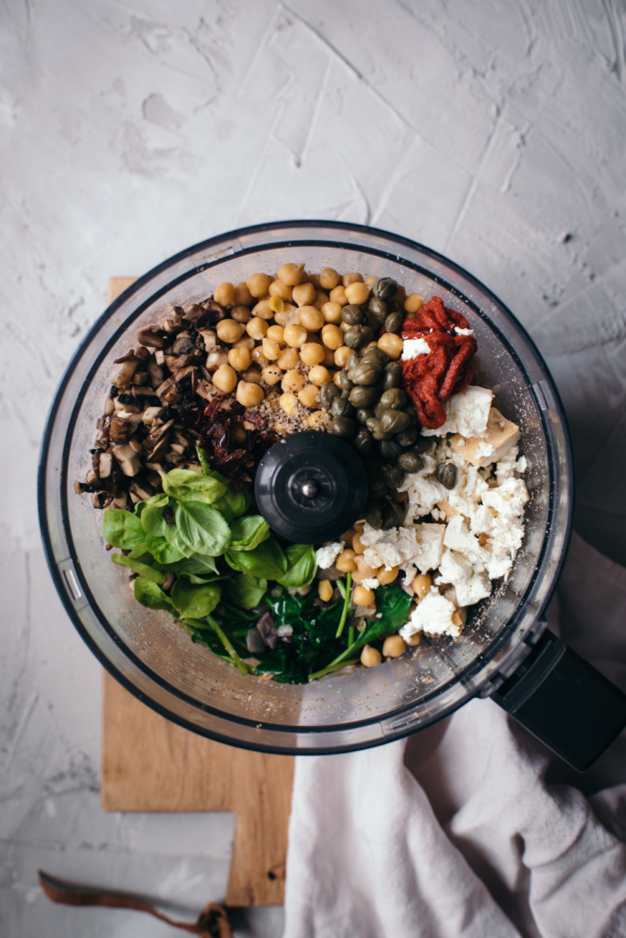 Chickpea Patties with Mushrooms & Spinach