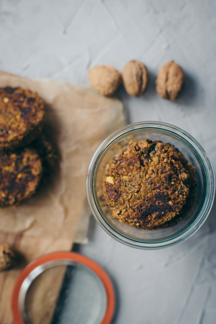 Chickpea Patties with Mushrooms & Spinach