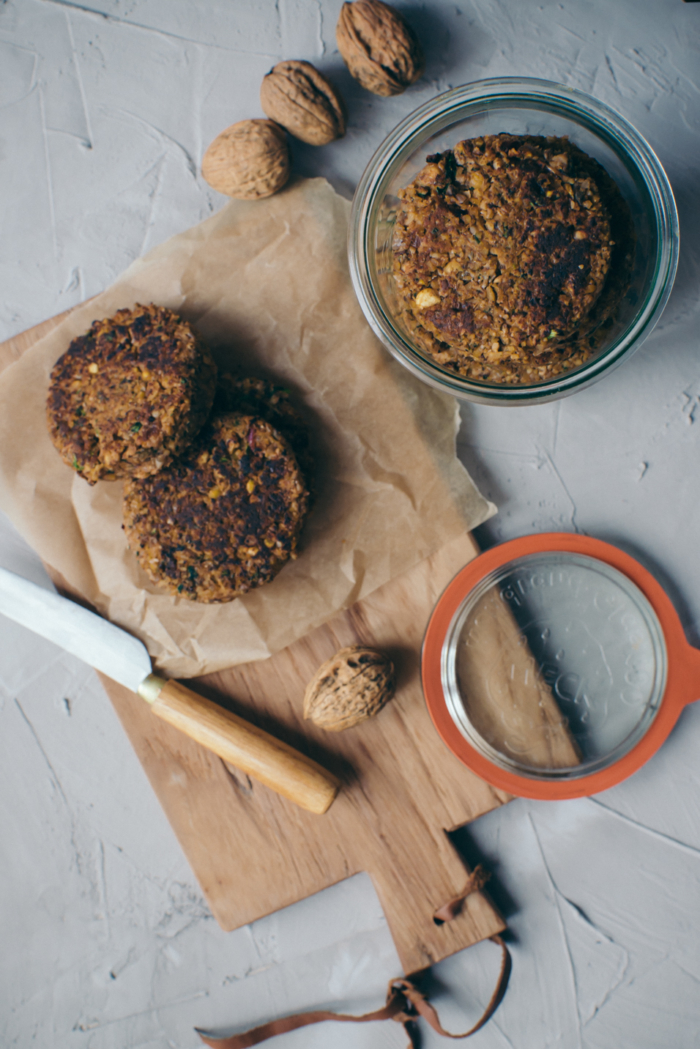 Chickpea Patties with Mushrooms & Spinach