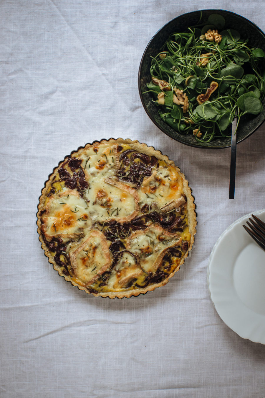 Tarte aux Pommes de Terre, Oignons Confits & Taleggio