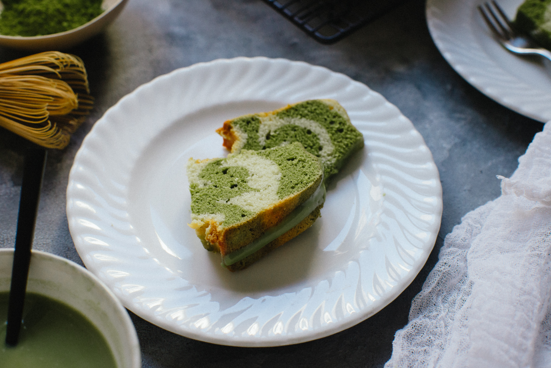 Vanilla Matcha Marble Cake