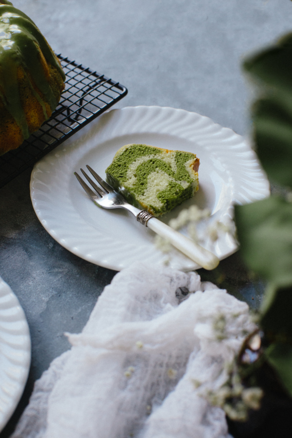 Vanilla Matcha Marble Cake