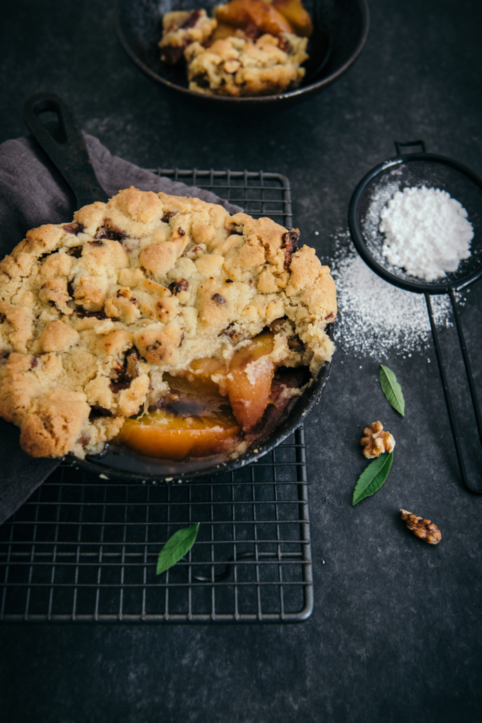 Crumble Pêche Verveine