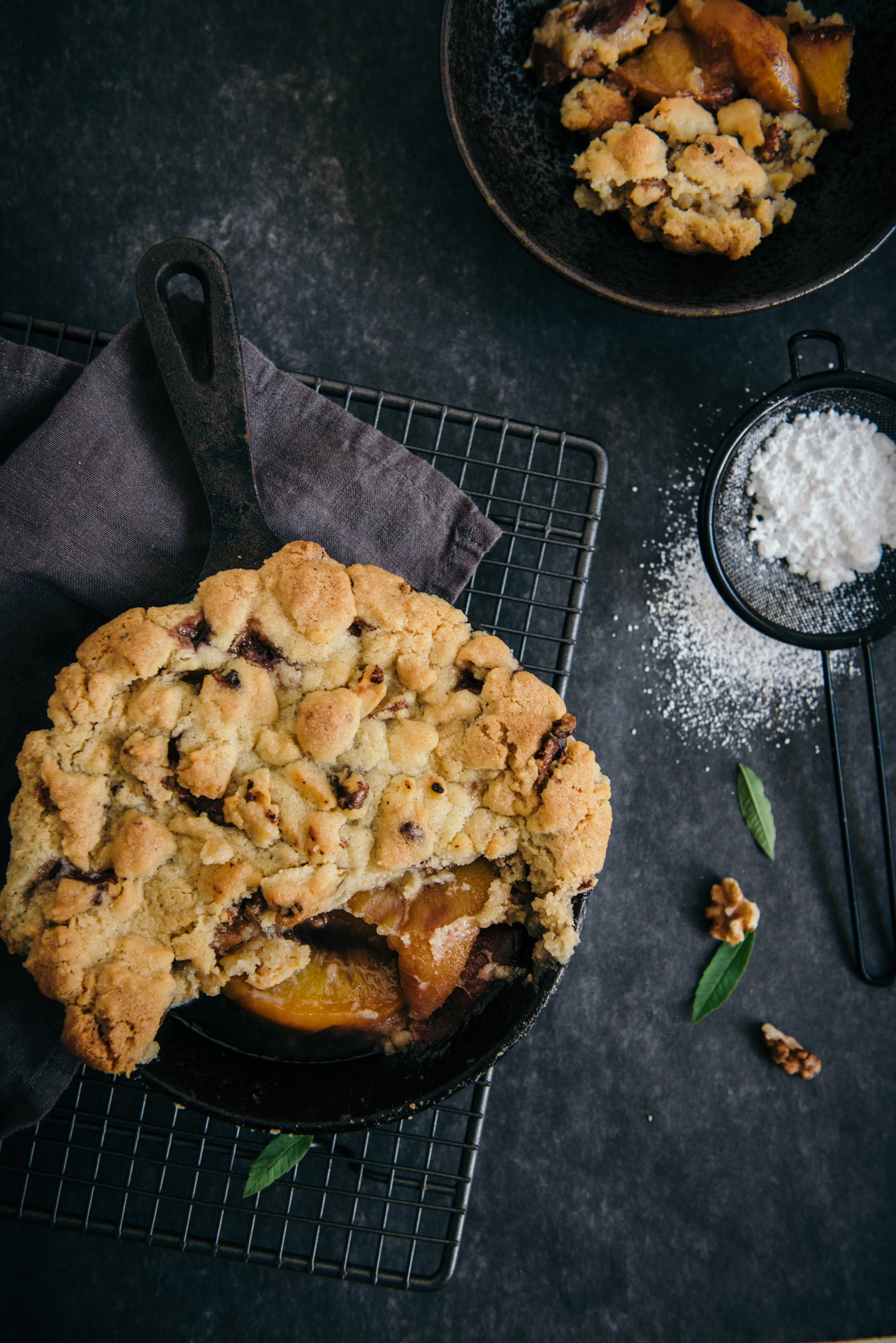 Crumble Pêche & Verveine