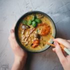 Thaï Soup with Prawns, Coconut & Curry